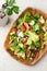 Healthy fattoush salad from above.