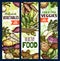 Healthy food banners, exotic vegetables