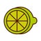 Healthy food fresh fruit product half lemon citrus line and fill style icon