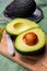 Healthy food, fresh ripe hass avocado from Peru