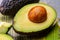 Healthy food, fresh ripe hass avocado from Peru