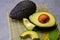 Healthy food, fresh ripe hass avocado from Peru