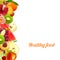 Healthy food. fruits. banner from different fruits