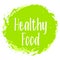 Healthy food icon, painted label vector emblem