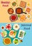 Healthy food icon set for restaurant menu design