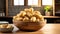 healthy food marketing artwork showing potatoes in kitchen