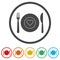 Healthy Food Plate, Food dinning kitchen menu restaurant icon, 6 Colors Included