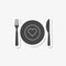 Healthy Food Plate sticker, Food dinning kitchen menu restaurant icon, simple vector icon
