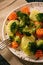 Healthy food -stewed vegetables, carrot, broccoli and potatoes.