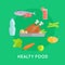 Healthy Food Vector Conceptual Illustration.