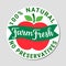 Healthy food vector green red sticker.Farm fresh handdrawn lette
