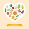 Healthy food, vegetables - modern colorful vector illustration