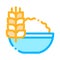 Healthy Food Wheat Spikelet Vector Thin Line Icon