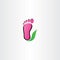 healthy foot logo footprint leaf vector icon