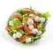 Healthy fresh rucola salad with mozarella and tomato slices