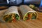 Healthy Freshly Homemade Burrito Wrap with Fresh Vegetables