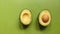 Healthy fruit avocado cut in half