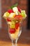 Healthy Fruit Cocktail in Parfait Glass