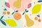 Healthy fruit doodle background. Summer fruit banner with pear, apple, cherry, strawberry, lemon