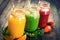 Healthy fruit and vegetable smoothies