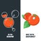 Healthy and gmo food concept. Vector illustration of organic tomatoes and tomato with pesticides and chemicals.