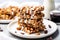 healthy granola bars stacked on a white plate