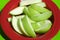 Healthy green apple slices