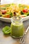 Healthy green goddess salad dressing