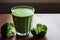 Healthy green smoothie. Cool vegetable, fruit cocktail. Generative AI.