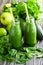 Healthy green smoothie, healthy food