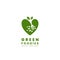 Healthy green vegan food lover logo, vegetarian foodie logo icon