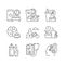 Healthy habits development linear icons set