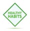 Healthy Habits modern abstract green diamond button