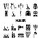 Healthy Hair Treatment Collection Icons Set Vector