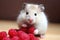 Healthy hamster treat: raspberry munching