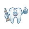 Healthy happy tooth with toothpaste, character design for pediatric dentistry