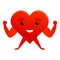 Healthy heart cardiac icon, cartoon style