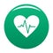 Healthy heart icon vector green