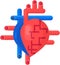 Healthy Heart Organ Arteries Vessels Flat Icon