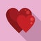 Healthy hearts icon flat vector. Body disease anxiety