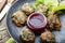 Healthy herb vegetarian cutlets on the plate