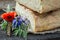 Healthy and homemade bread with poppies and cornflowers