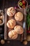 Healthy and homemade potato buns baked in bakery