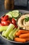 Healthy Homemade Veggie Hummus Plate