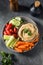 Healthy Homemade Veggie Hummus Plate