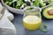 Healthy honey mustard dressing with avocado