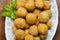 Healthy Italian Appetizer with Risotto Balls Arancini , green Olives , tomato and red WineSicilian homemade Snack