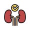 healthy kidneys color icon vector illustration