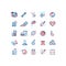 Healthy life and fitness vector line icons