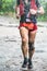 Healthy lifestyle concept,Trail runner running on Mountain,utdoor cross-country running,